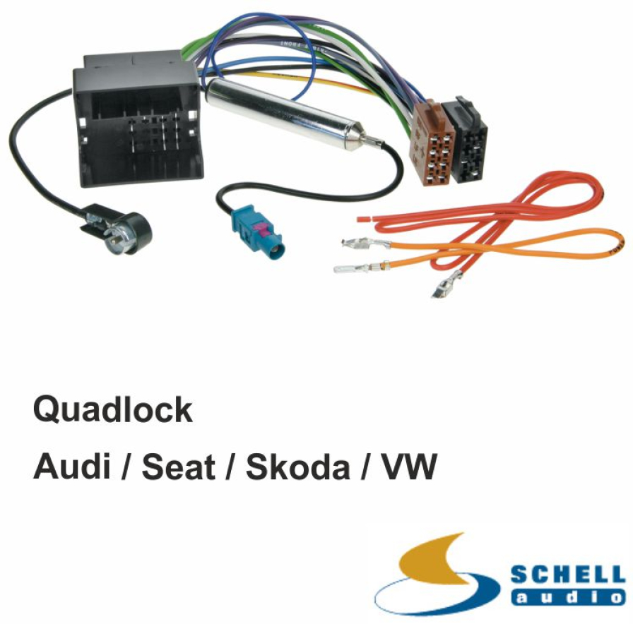 Radioadapter Audi Seat Skoda VW ISO Fakra Quadlock Radiokabel Adapter Autoradio