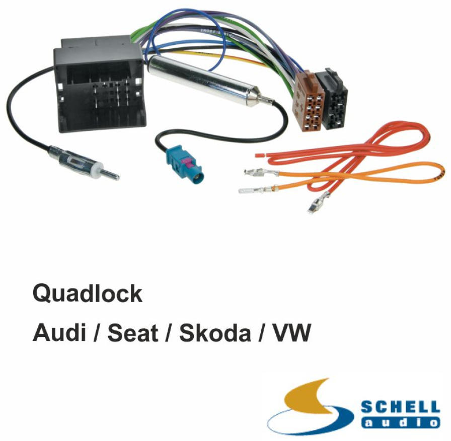 Radioadapter Audi Seat Skoda VW DIN Fakra Quadlock Radiokabel Adapter Autoradio
