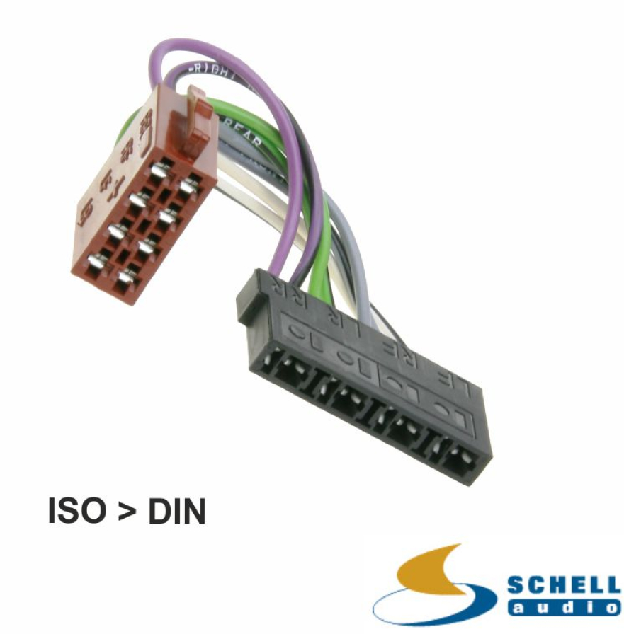Radioadapter ISO Lautsprecher auf DIN Autoradio Stecker Kabel