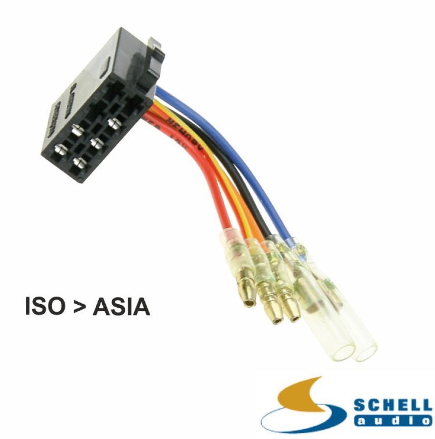 Radioadapter ISO Strom auf ASIA Autoradio Stecker Kabel