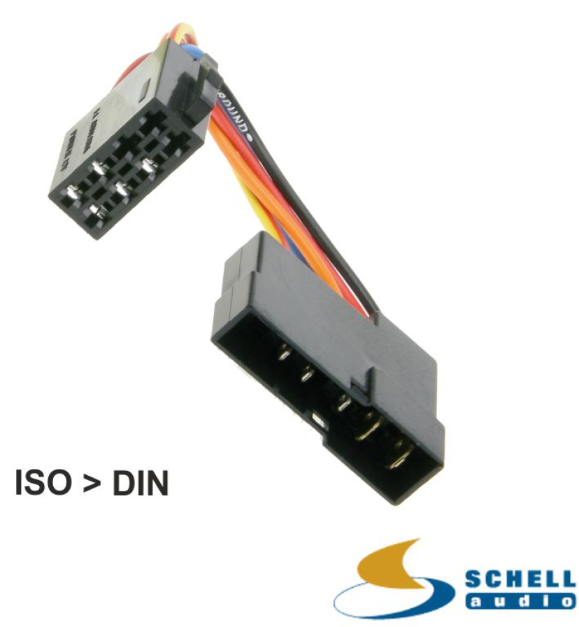 Radioadapter ISO Strom auf DIN Autoradio Stecker Kabel