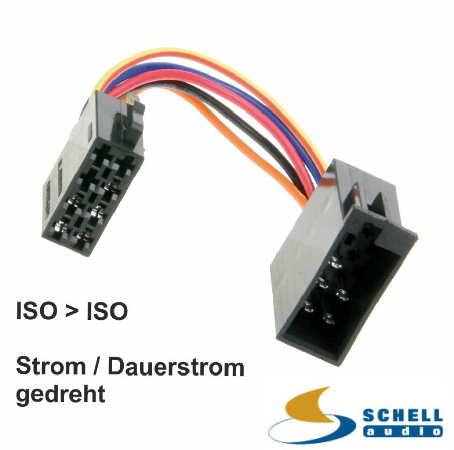 Radioadapter Dauerstrom Zündstrom gedreht ISO 10cm Radiokabel Adapter Autoradio