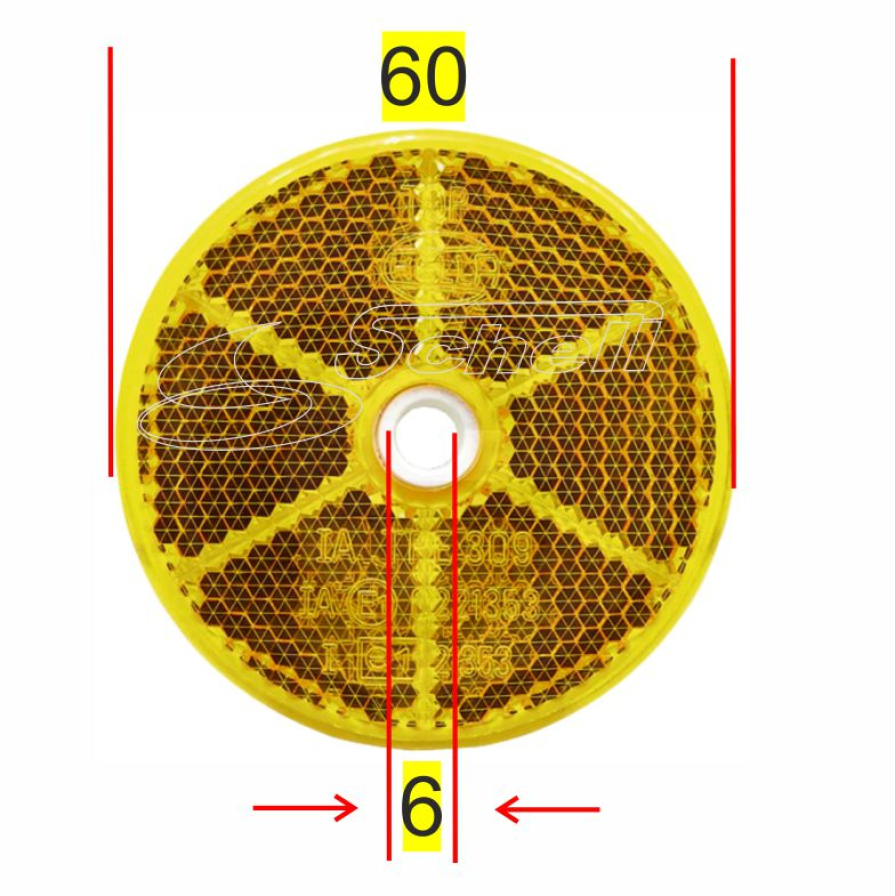 Hella Rückstrahler 60mm Gelb Rund